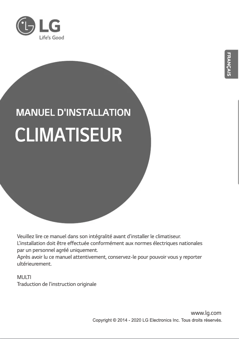 Page n°1 - Guide d'installation LG A5UW40GFA1