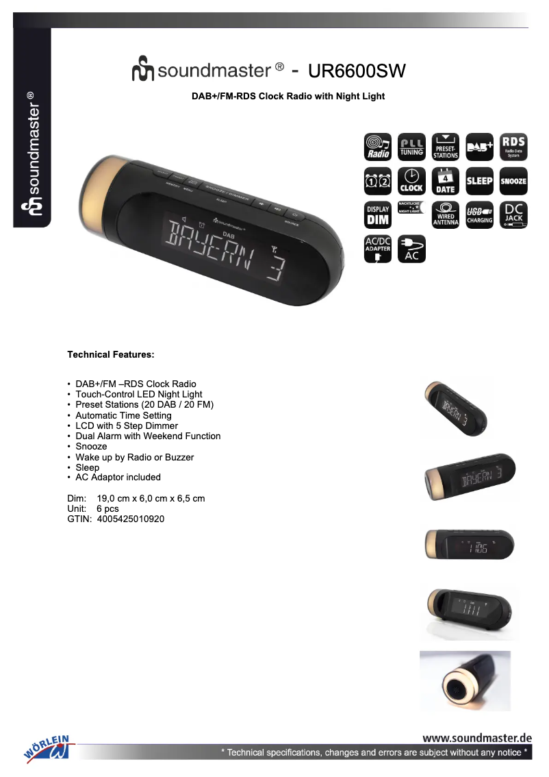 Image de la première page du manuel de l'appareil UR6600