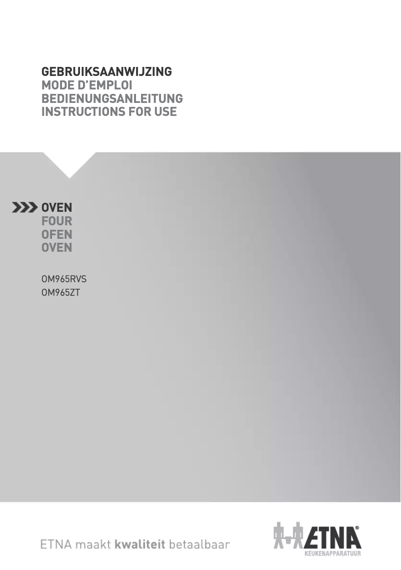Image de la première page du manuel de l'appareil OM965ZT