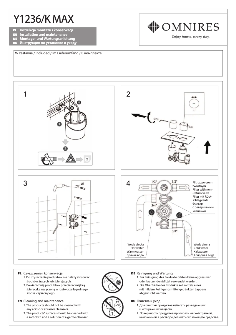 Page 1 de la notice Manuel utilisateur Omnires Y1236/K MAX