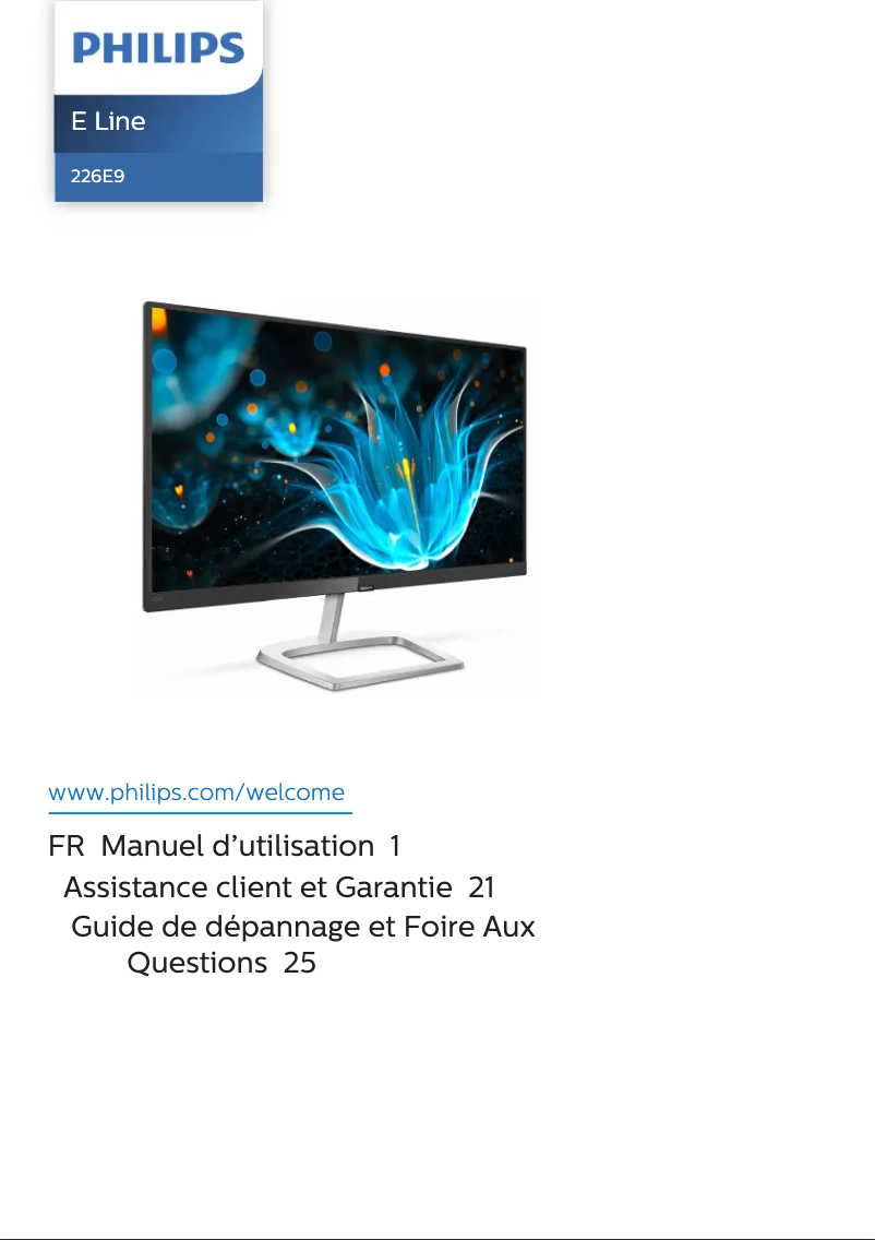 Page 1 de la notice Manuel utilisateur Philips 226E9QDSB