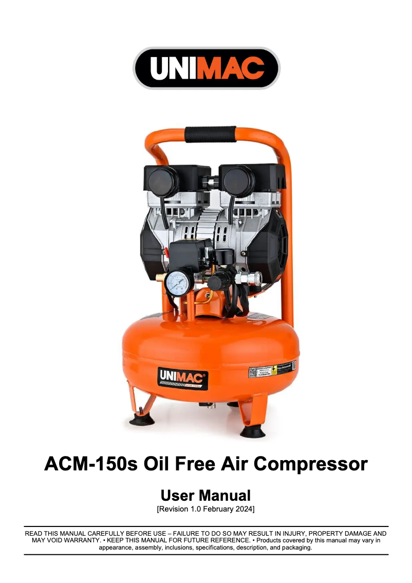 Image de la première page du manuel de l'appareil ACM-150s