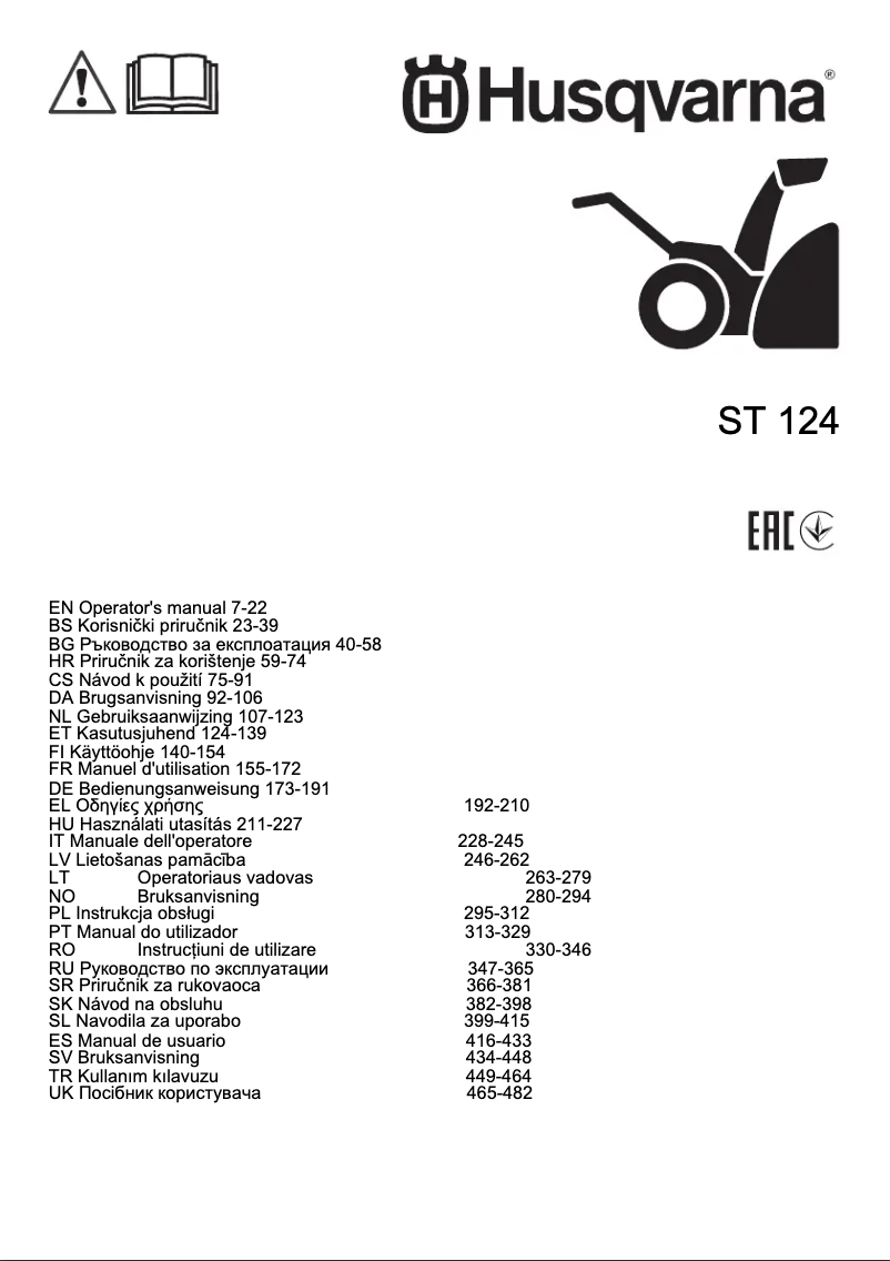 Image de la première page du manuel de l'appareil ST 124