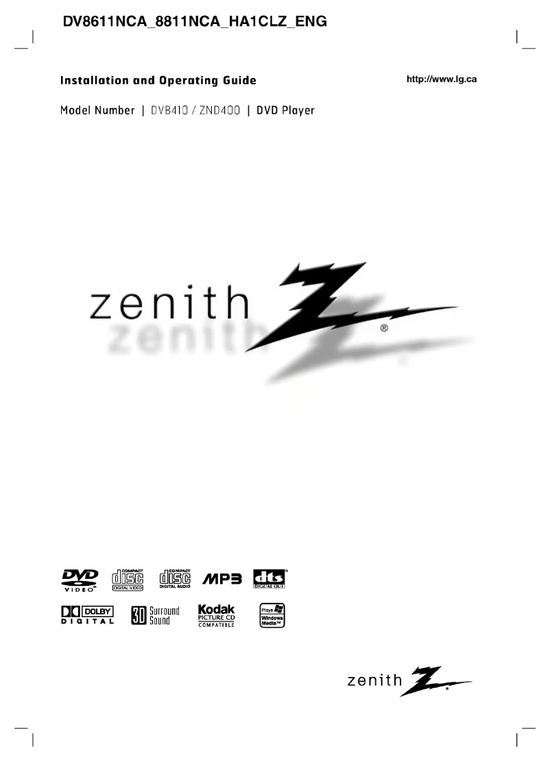 Page n°1 - Manuel utilisateur LG ZND400