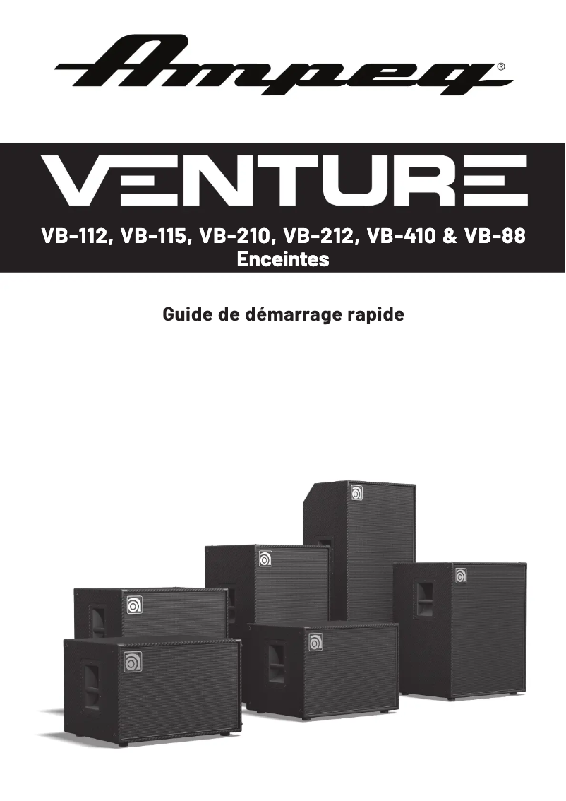 Page 1 de la notice Guide de démarrage rapide Ampeg Venture VB-212