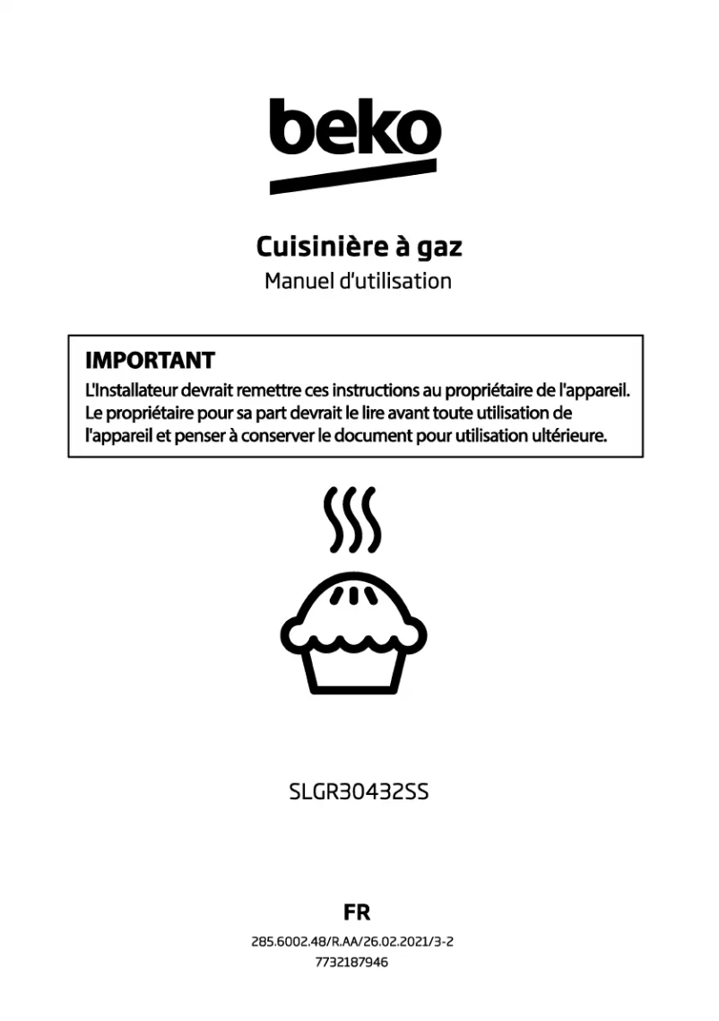 Image de la première page du manuel de l'appareil SLGR30432SS