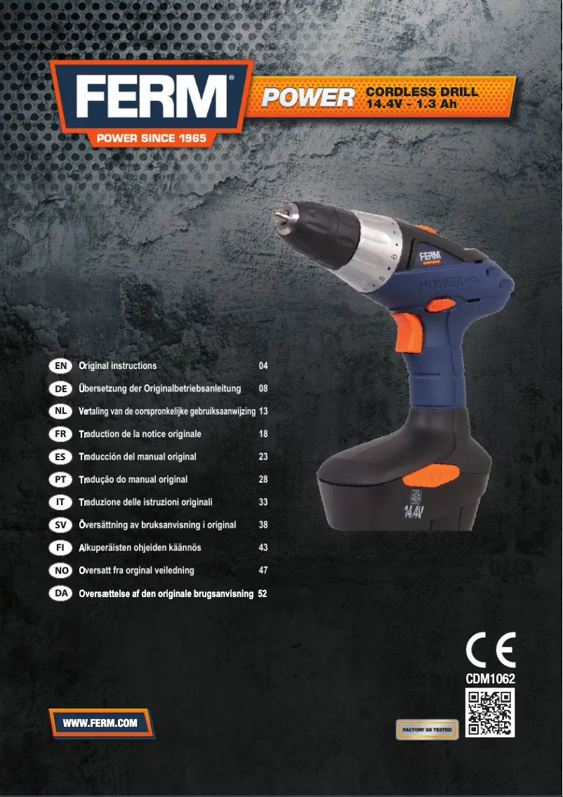 Página 1 del manual Manual de usuario Ferm CDM1062