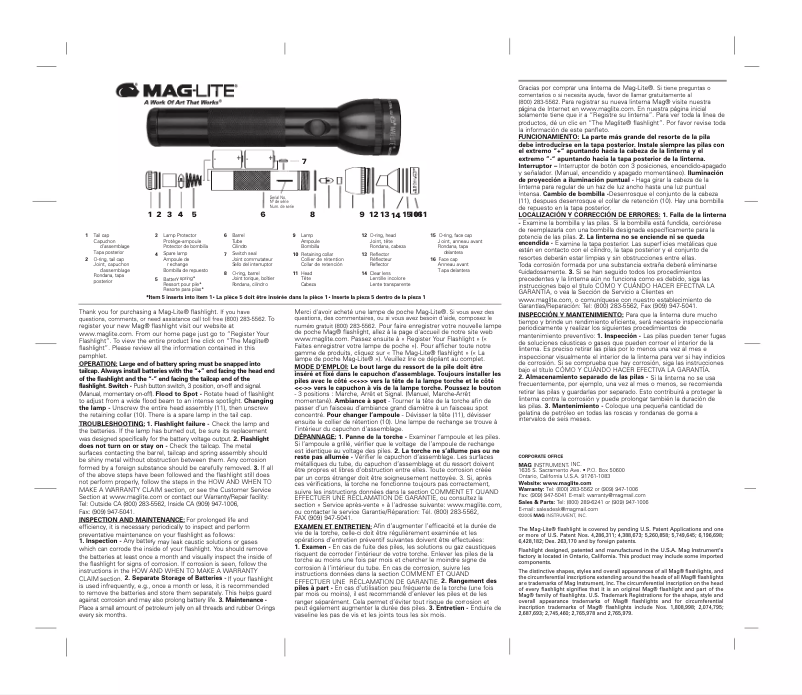Page n°1 - Instructions / montage Maglite S2D016