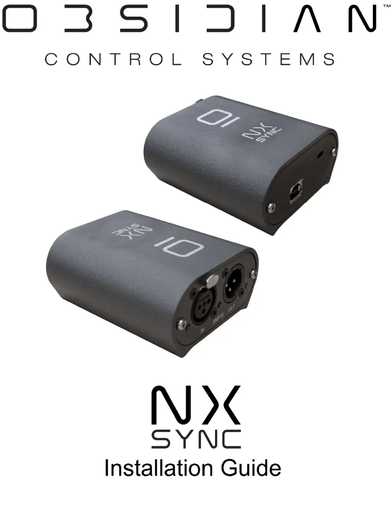 Page n°1 - Manuel utilisateur Obsidian NX Sync