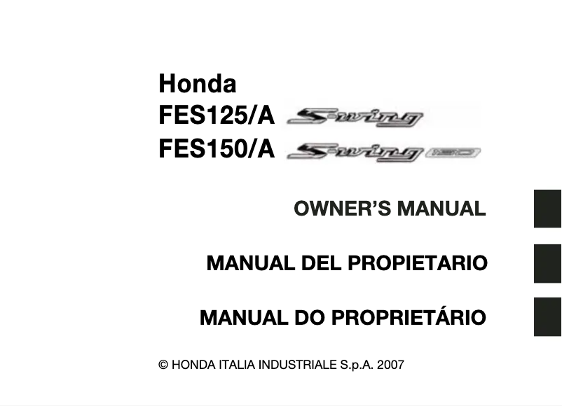 Image de la première page du manuel de l'appareil FES125 (2007)