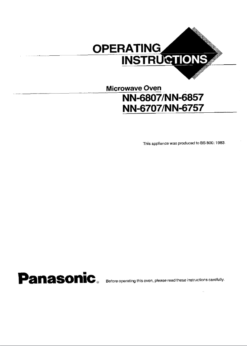 Page 1 de la notice Manuel utilisateur Panasonic NN-6807