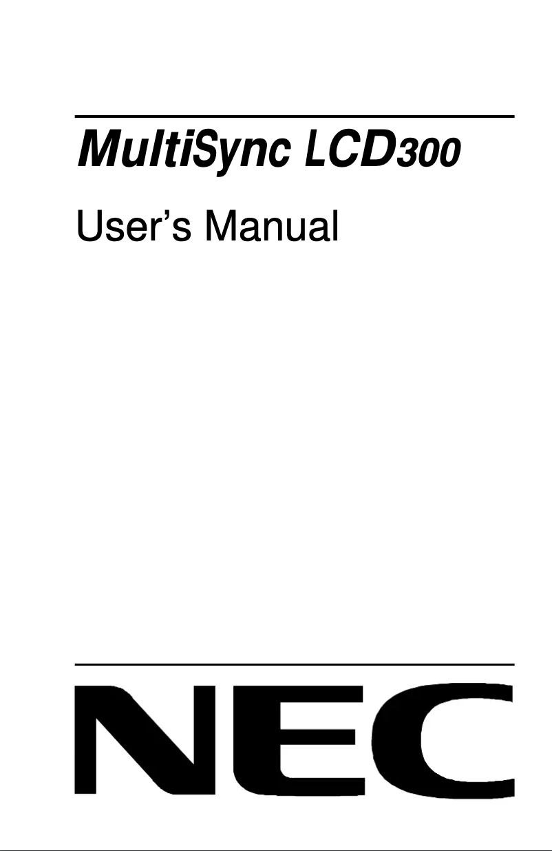 Página 1 del manual Manual de usuario NEC MultiSync LCD 300