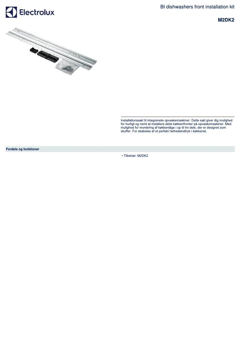 Page n°1 - Fiche technique Zanussi M2DK2