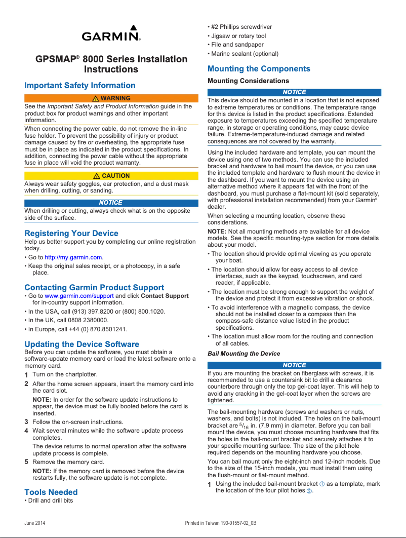 Image de la première page du manuel de l'appareil GPSMAP 8000