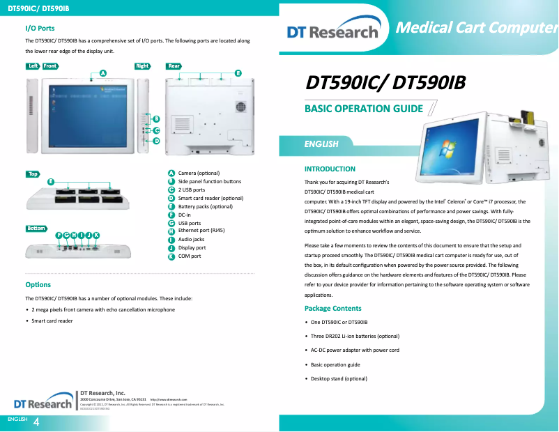 Page n°1 - Manuel utilisateur DT Research DT590IB