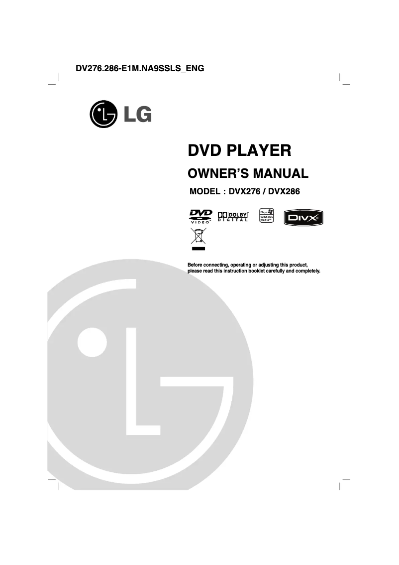 Página 1 del manual Manual de usuario LG DV286-E2M