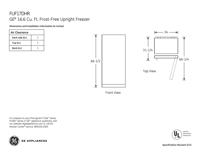 Image de la première page du manuel de l'appareil FUF17DHRWW