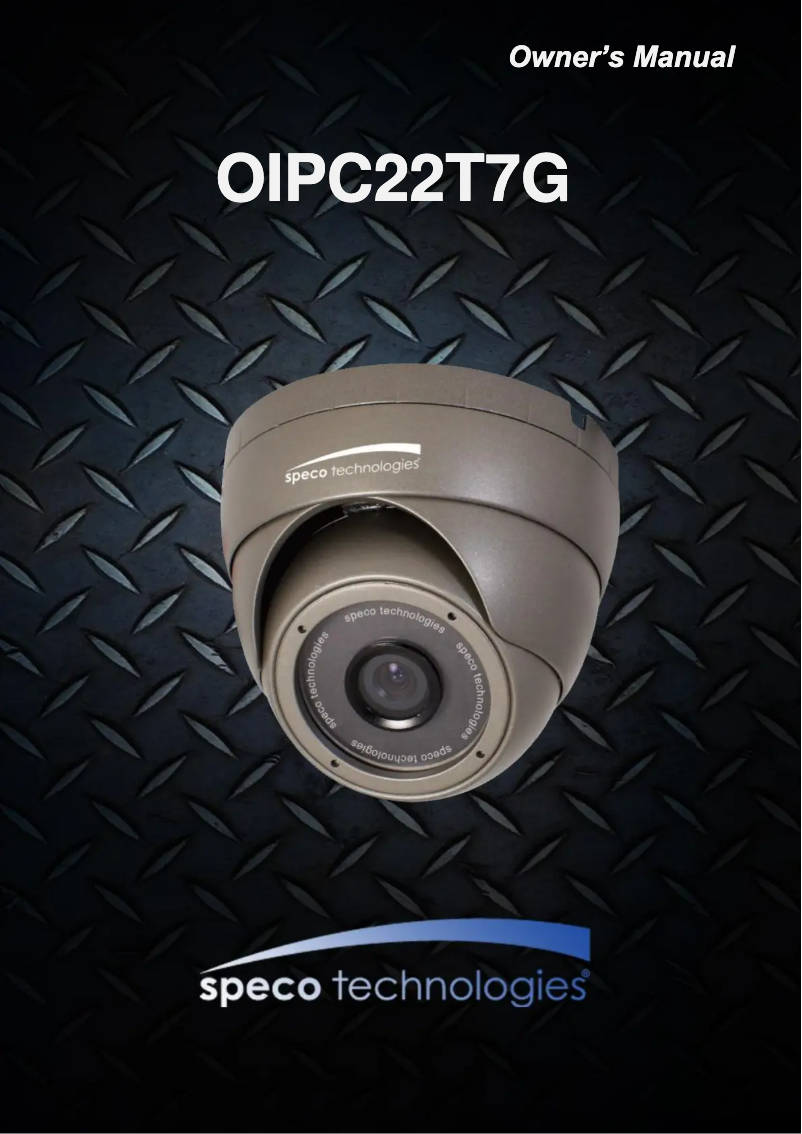 Page 1 de la notice Manuel utilisateur Speco Technologies OIPC22T7G