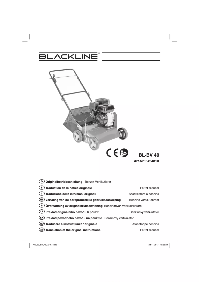 Page n°1 - Manuel utilisateur BlackLine BL-BV 40