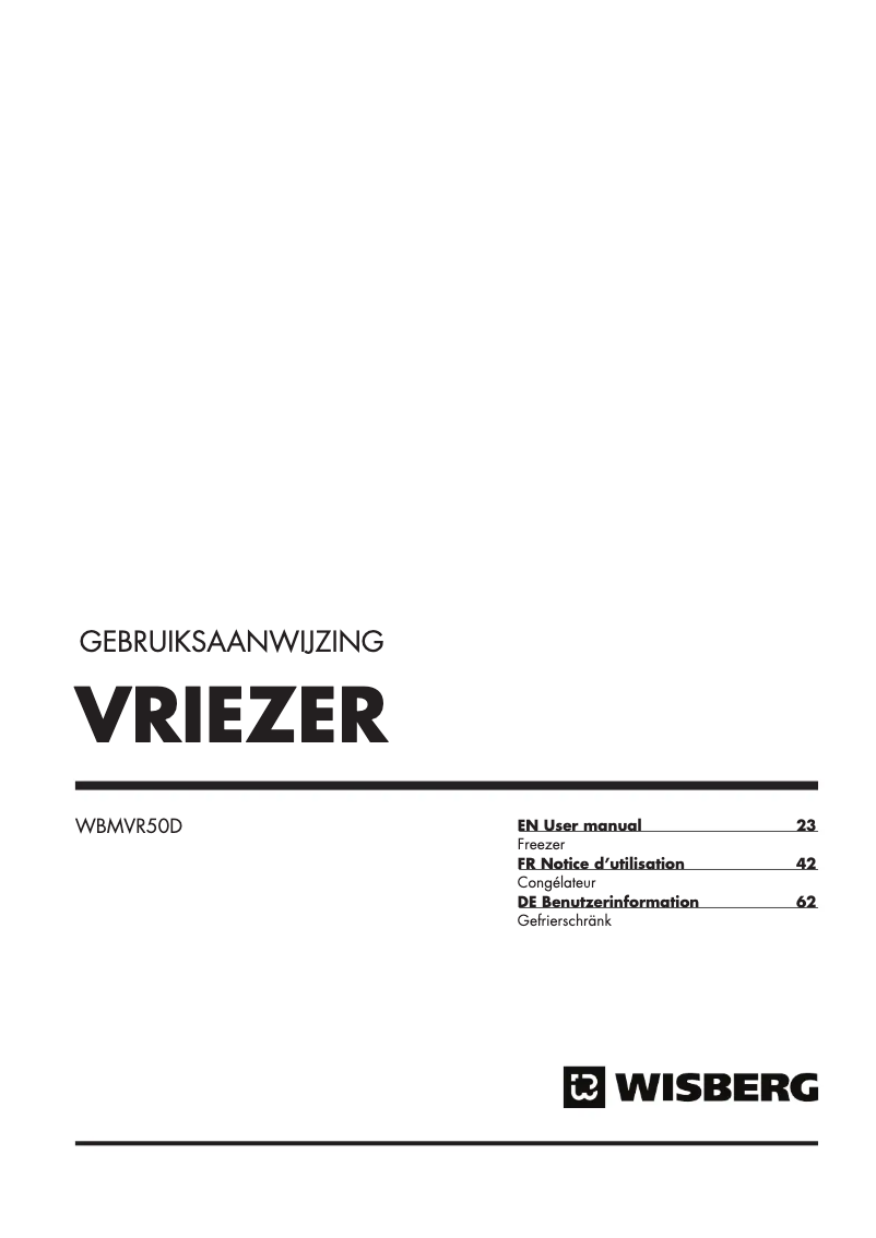 Page 1 de la notice Manuel utilisateur Wisberg WBMVR50D