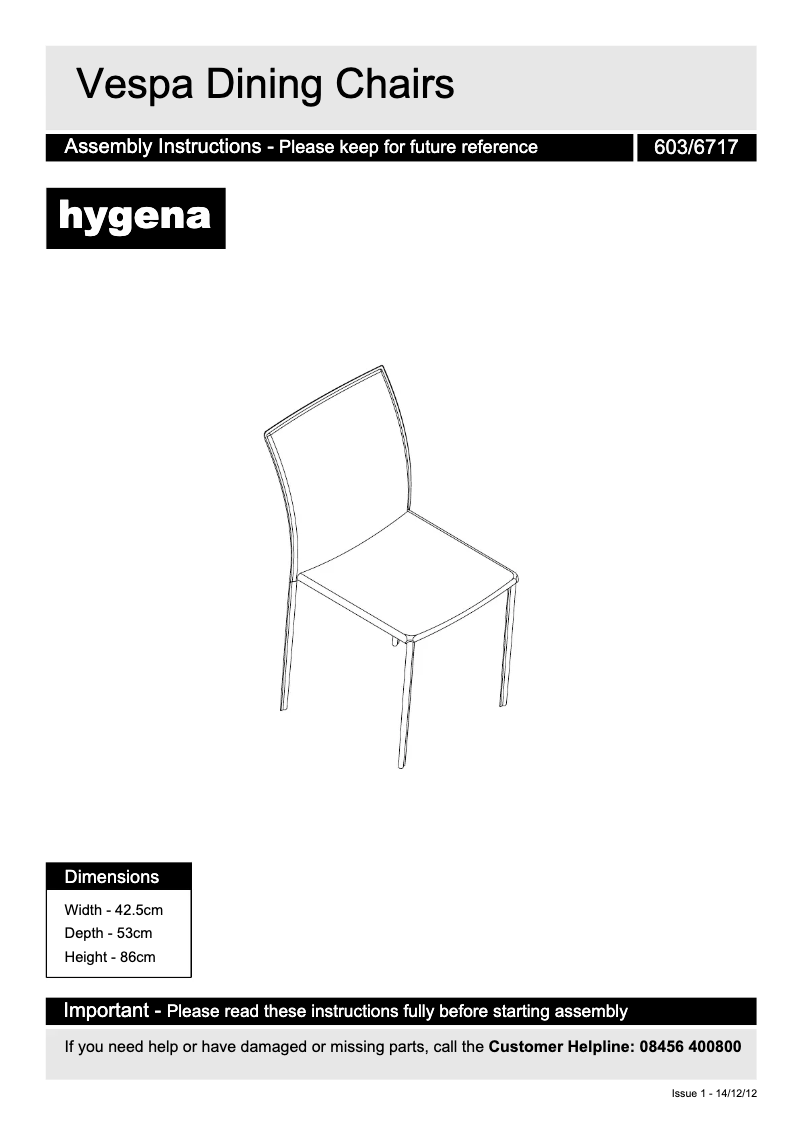 Image de la première page du manuel de l'appareil Vespa