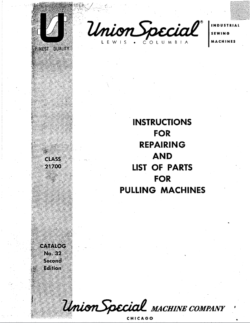 Page 1 de la notice Manuel utilisateur Union Special 21700
