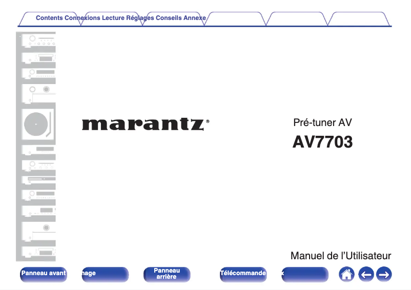 Page 1 de la notice Manuel utilisateur Marantz AV7703