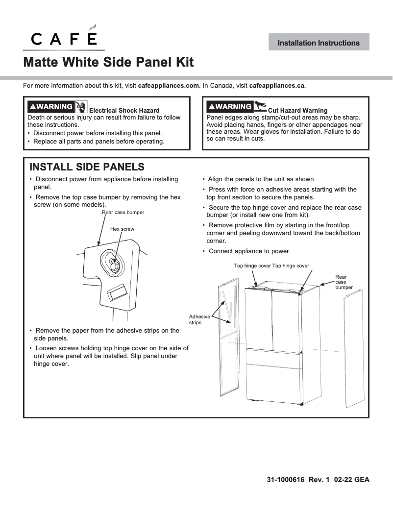 Imagen de la primera página del manual del dispositivo Café CKQBLSFNW2