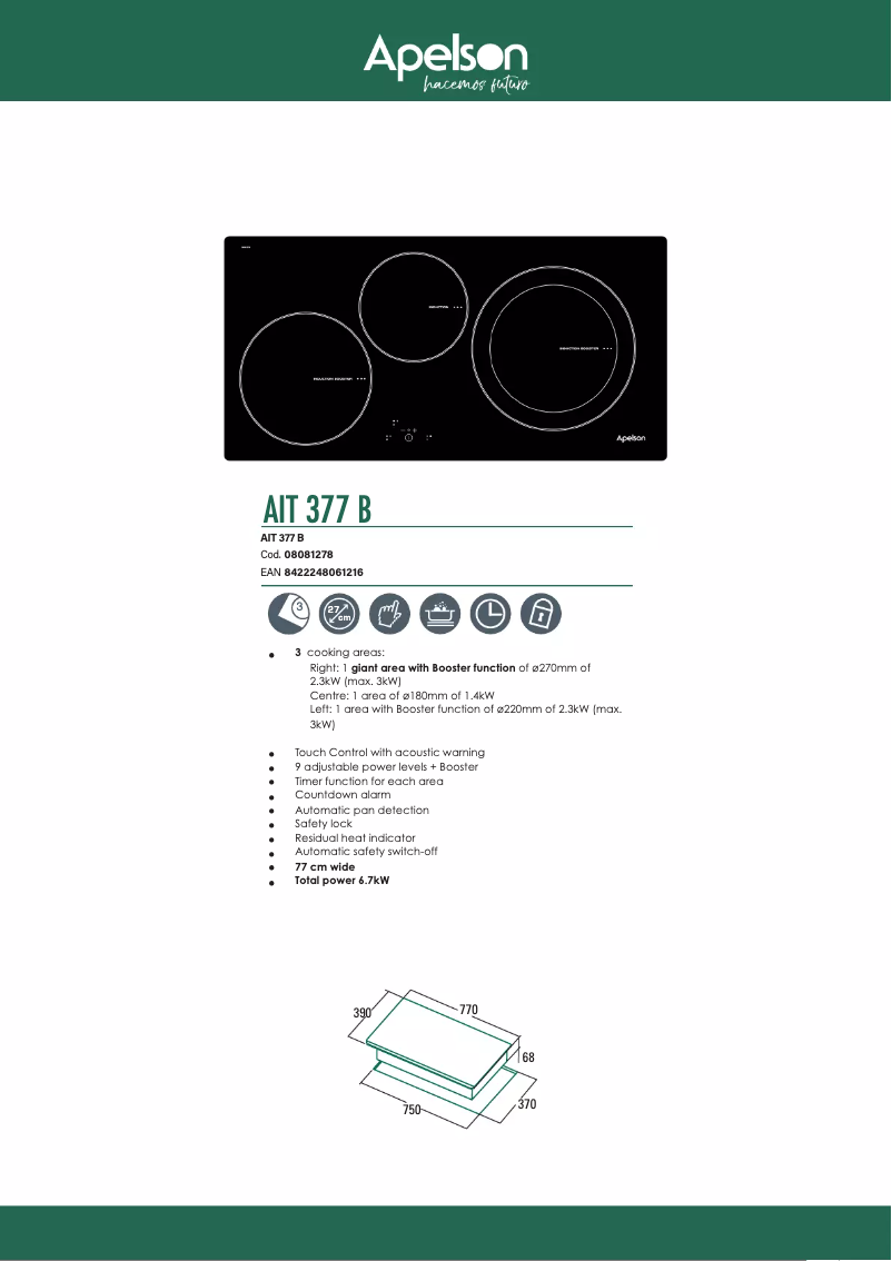 Page 1 de la notice Manuel utilisateur Apelson AIT 377 B