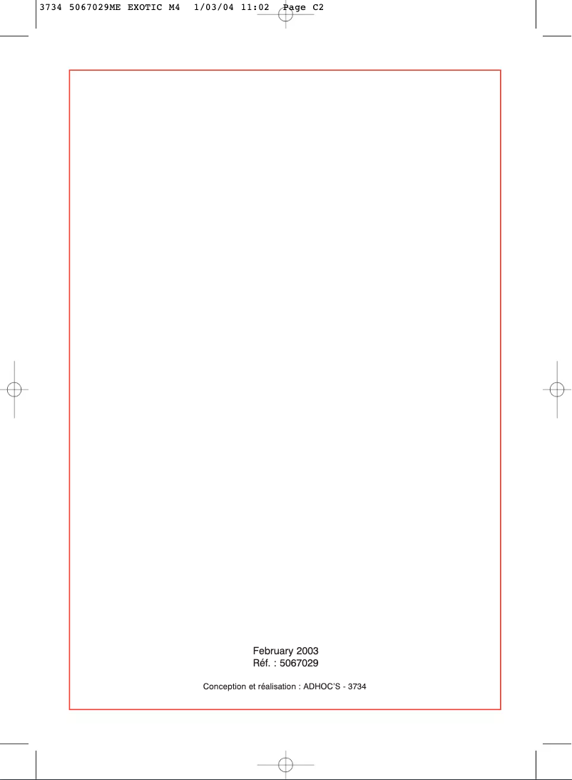 Page 1 de la notice Manuel utilisateur Moulinex Exotic