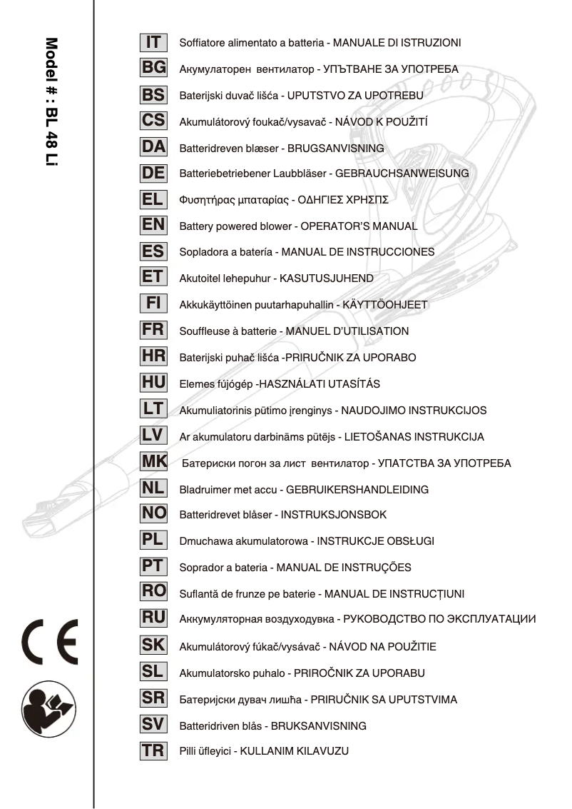 Page 1 de la notice Manuel utilisateur Alpina BL 548 Li