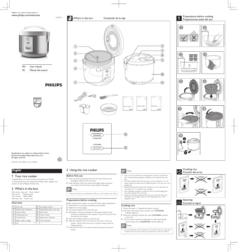 Page 1 de la notice Manuel utilisateur Philips Daily Collection HD3013