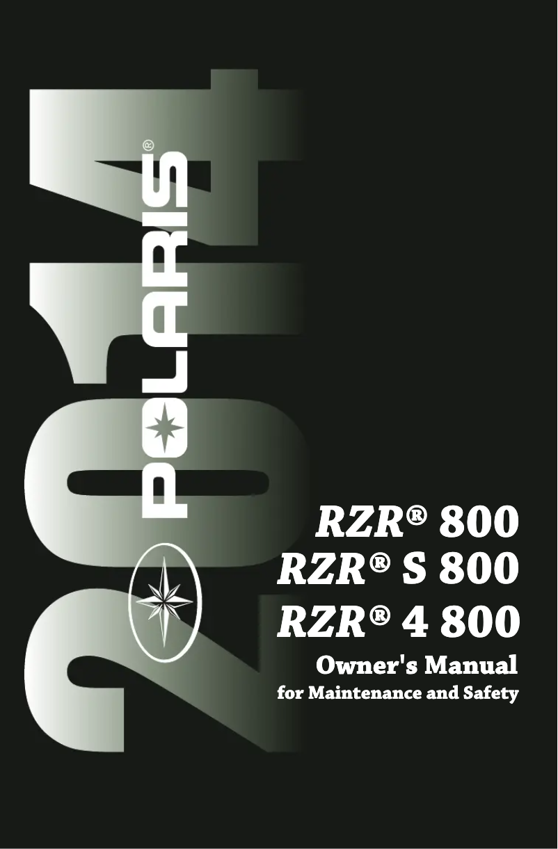 Imagen de la primera página del manual del dispositivo RZR 800 (2014)