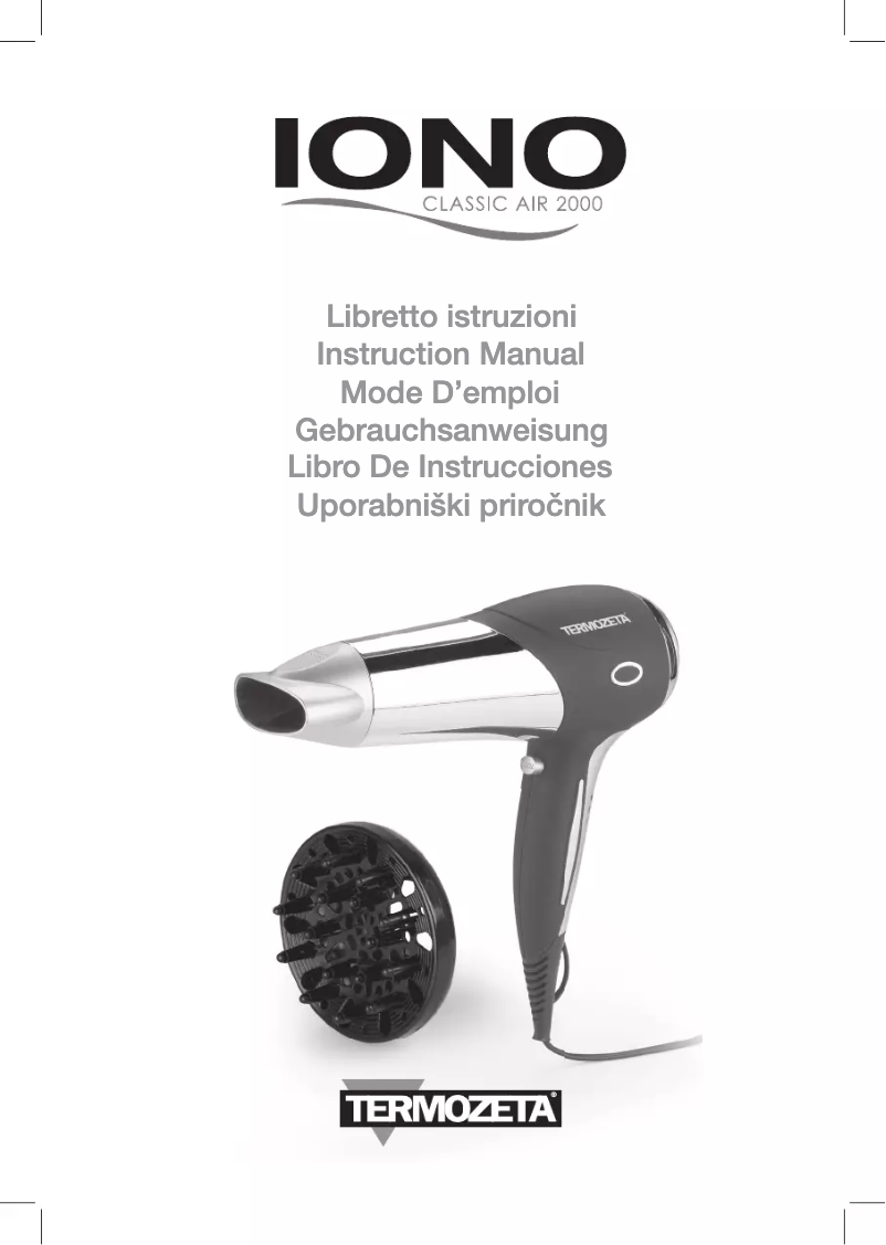 Image de la première page du manuel de l'appareil Iono Classic Air 2000