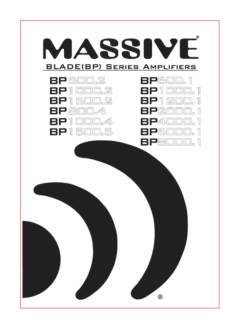 Page n°1 - Manuel utilisateur Massive Blade BP500.2