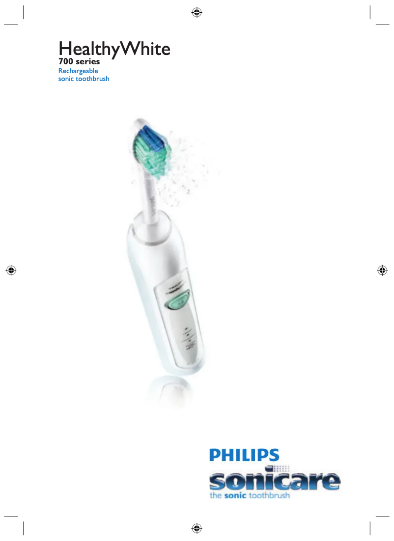 Image de la première page du manuel de l'appareil Sonicare HealthyWhite HX6712