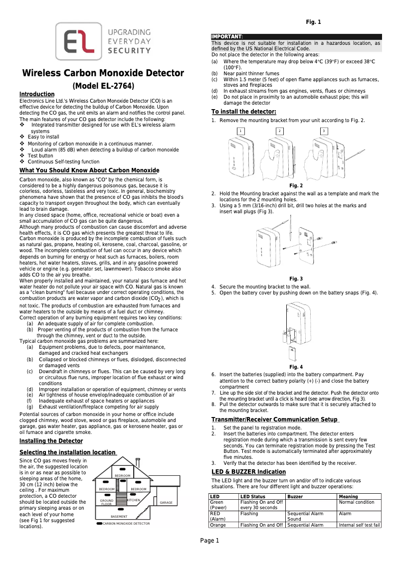 Page n°1 - Manuel utilisateur Electronics Line EL-2764