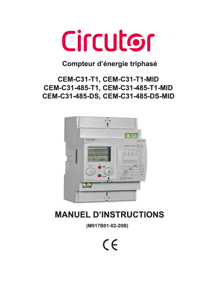 Page n°1 - Manuel utilisateur CIRCUTOR CEM-C31-485-T1