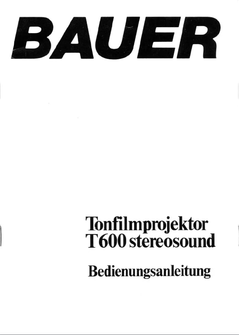 Page 1 de la notice Manuel utilisateur Bauer T600 Stereosound