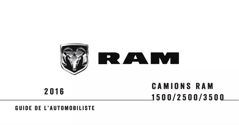 Page 1 de la notice Manuel utilisateur RAM 1500 (2016)