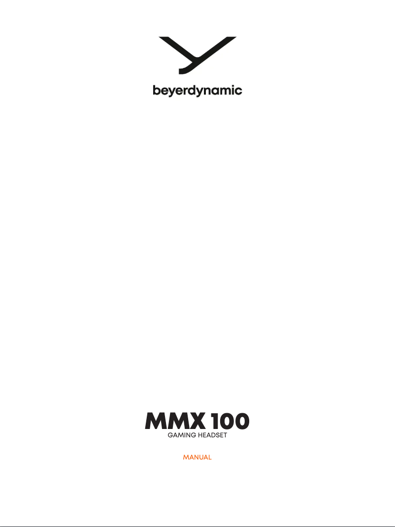 Page n°1 - Manuel utilisateur Beyerdynamic MMX 100