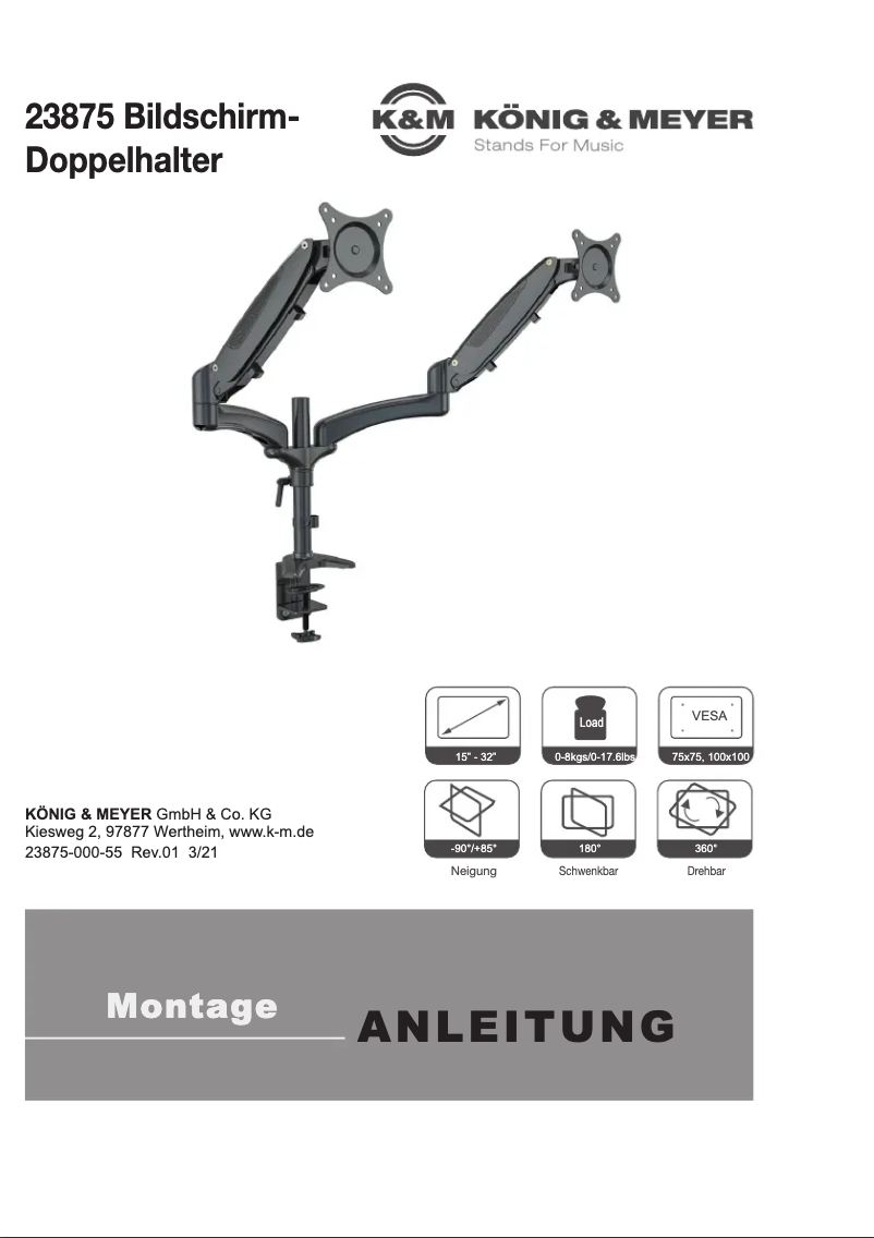 Página 1 del manual Manual de usuario Konig & Meyer 23875