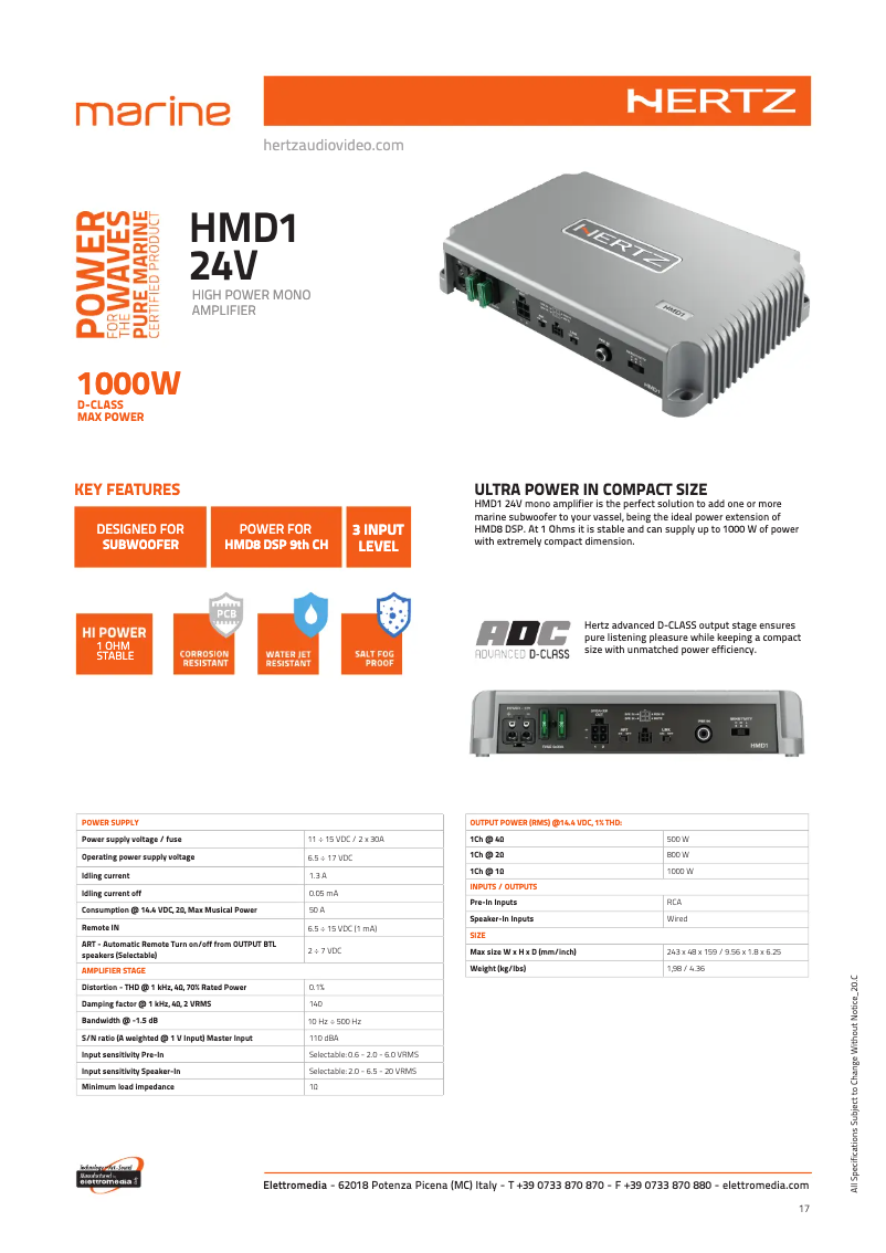 Page n°1 - Fiche technique Hertz HMD1 24V