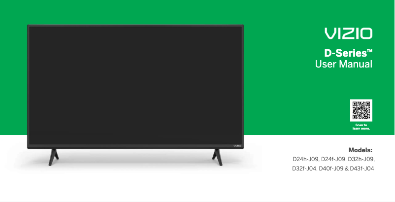 Page 1 de la notice Manuel utilisateur VIZIO D-Series D24F4-J01