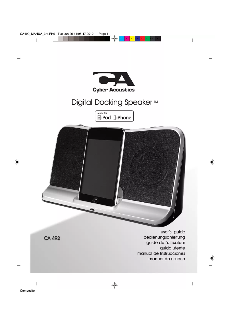 Page n°1 - Manuel utilisateur Cyber Acoustics CA-492