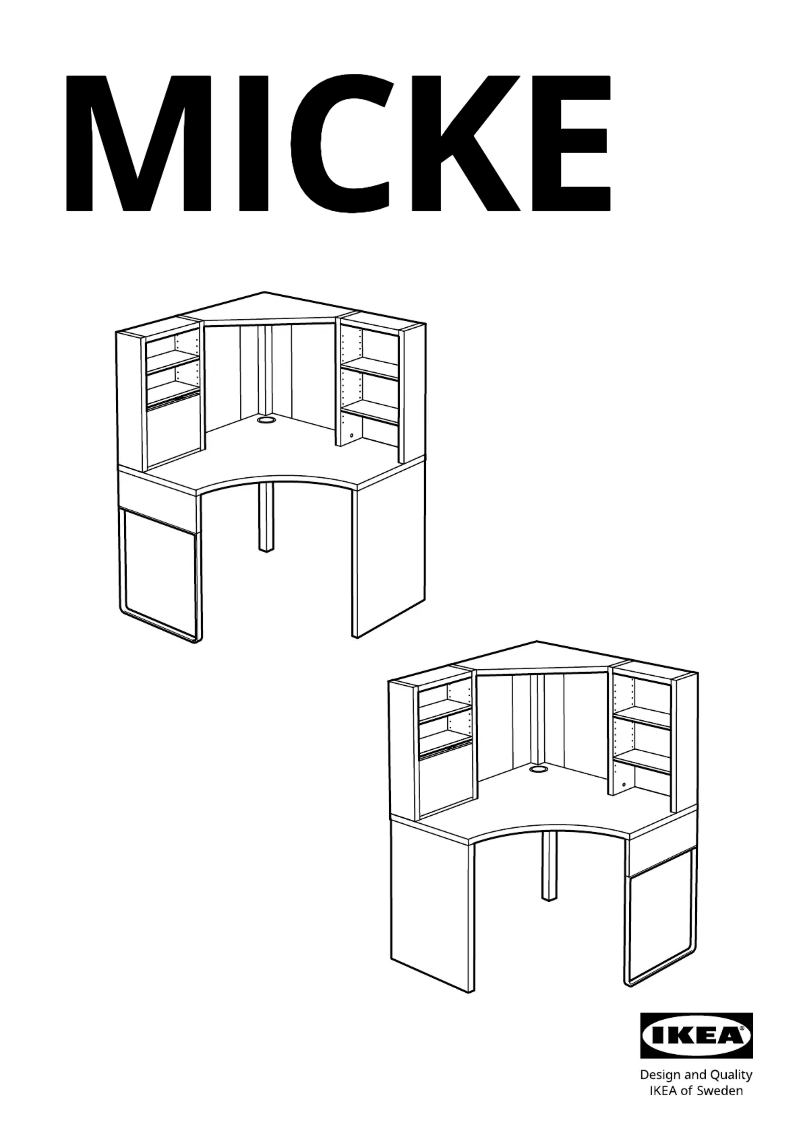 Page 1 de la notice Manuel utilisateur Ikea MICKE 203.542.84