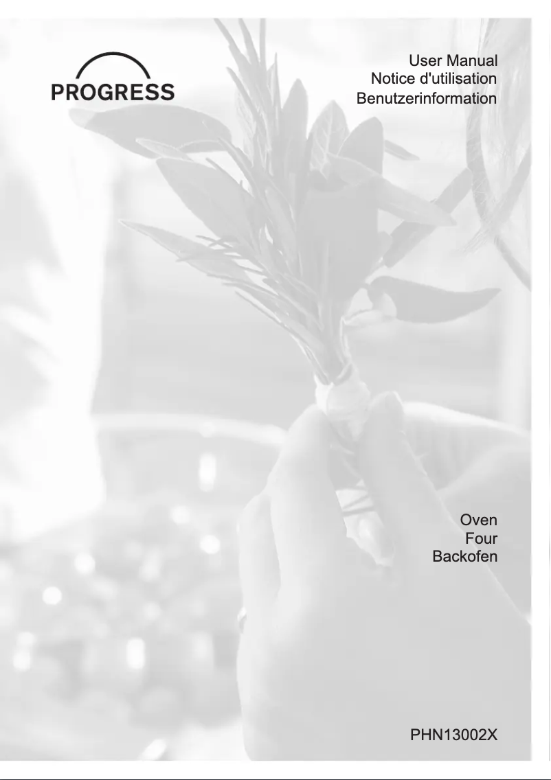 Page n°1 - Manuel utilisateur Progress PHN13002X