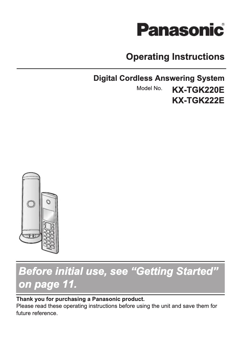 Página 1 del manual Manual de usuario Panasonic KX-TGK222E
