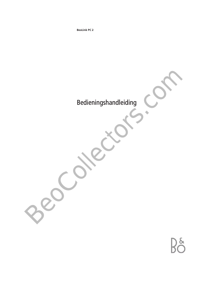 Page 1 de la notice Manuel utilisateur Bang & Olufsen BeoLink PC2