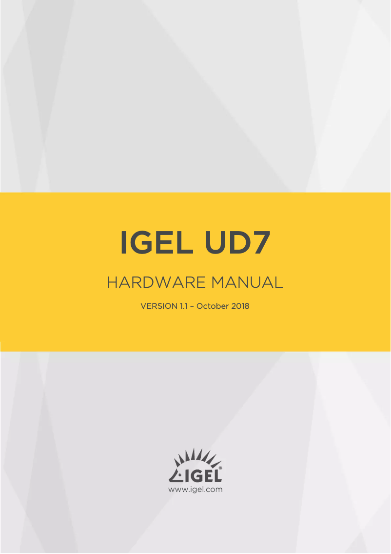 Image de la première page du manuel de l'appareil UD7